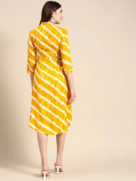 Front Cowl Midi Dress in Yellow