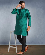 Hangup Men Standard Solid Men's Indian Wear-ST08_SeaGreen_8_B11_Lkurta