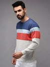 Men White Colourblock Sweatshirt-OTRS-8-Offwhite