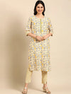 Women's Off White Printed Kurta Set-SKC-3342-Offwhite