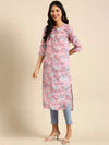 Women's Mauve Embellished Straight Kurta-SKC-901-Mauve