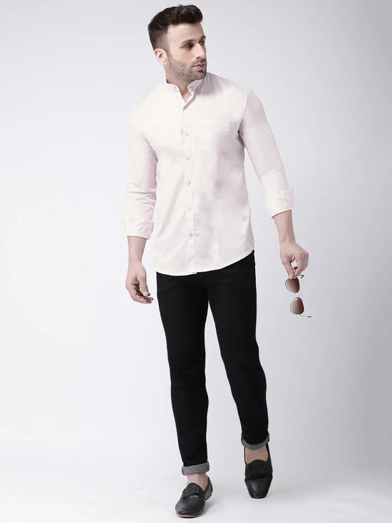 Hangup Men Slim Solid Shirts-BenPinkShirt