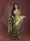 Green Silk Soft Saree With Texture Print-MA60BSL01400053