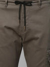 Genips Men's Cotton Stretch Dark Grey Bahamas Cargo Fit Solid Cargo