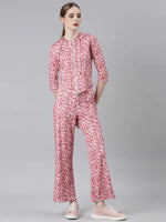 Women Coral Abstract Tracksuit-AF-2050-Coral