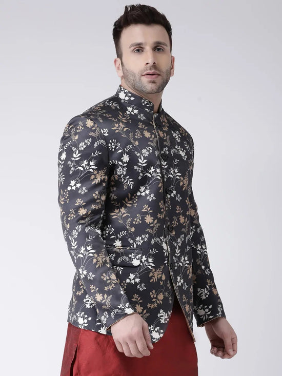 Hangup Men Standard Printed Men Formalwear-D1045ButtonBlazer