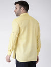 Hangup Men Slim Solid Men's Indian Wear-YellowShortKurta