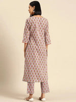 Kurta Pyajama with gota work in Grey Buti Print