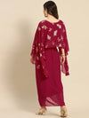 Cape top with draped skirt in Magenta