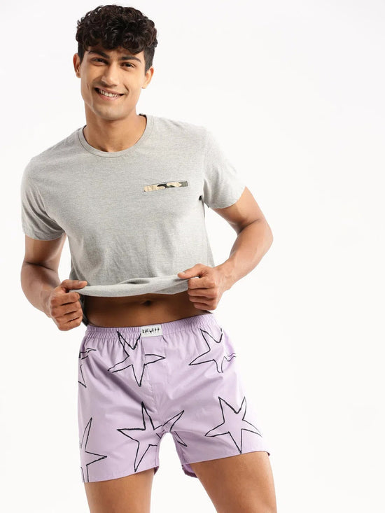 Men Lavender Printed Boxer-AM-126-18-Lavender