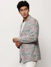 Men White Printed Casual Blazers-SOBLZ-080-11-White