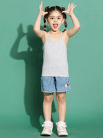 Tales & Stories Grey Solid Camisole For Girls