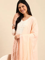 Women's Peach Printed Kurta Set-RF-643-Peach