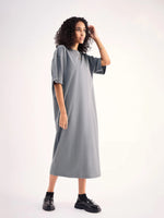 Women Grey Oversized T-Shirt Dress