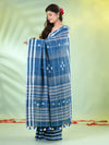 Sapphire Blue Cotton Soft Saree With Checkbox Designs-MA62CT331100056