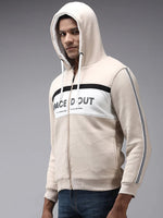 Men Beige Colourblock Sweatshirt-EX-2651-Beige