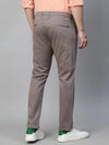 Genips Men's Cotton Stretch Caribbean Slim Fit Self Design Grey Color Trousers