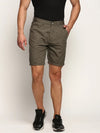 Men Green Printed Shorts-ORBIT-15-Olive