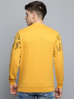 Men Yellow Printed Casual Sweatshirt-BP-1434-Yellow