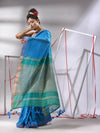 Sapphire Blue Cotton Saree With Sequined Work-MA55CT06540002