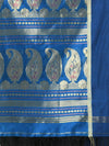 Navy Blue Cotton Saree With Ethnic Motifs-MA66BCT431080055