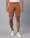 Genips Men's Brick Cotton Lycra Slim Fit Shorts