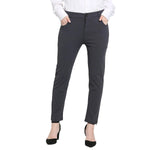 Smarty Pants Women's Cotton Lycra Ankle Length Charcoal Grey Color Formal Trouser