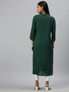 Women's Green Solid Straight Kurti-UB2040-Green