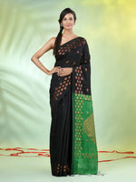 Black Cotton Saree With Geomatric Patterns-MA66BCT43830039