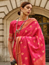 Saree Mall Women's Soft  Pink Woven Design Designer Saree With Blouse Piece-KAVLI350001