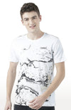 Huetrap White Mens Short Sleeve Graphic Printed Tshirt-HT17MKGRAWHT00584