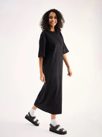 Women Black Oversized T-Shirt Dress