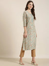 Women Sea Green Paisley Straight Kurta-AT-A633-K-Seagreen