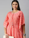 Women's PinkOff White Geometrical Kurta Sets-DW-1217-Pinkoffwhite