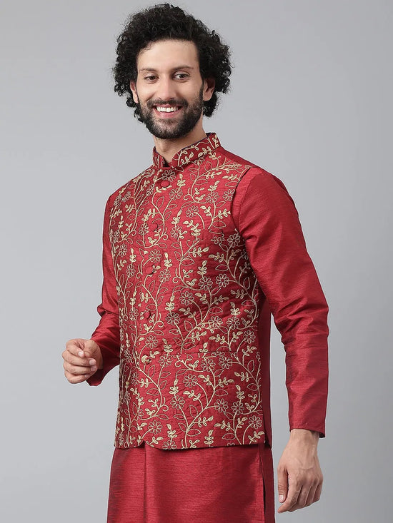 Hangup Men Standard Embroidered Men's Indian Wear-197A_Emb_Nehru