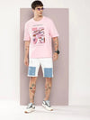 Dillinger Pink Graphic Oversized T-shirt-DLMOV288PINK-S