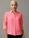 Women's Pink Solid Shirt-AE-3331033A-Pink