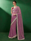 Saree Mall Women's Lycra Mauve Embellished Designer Saree With Blouse Piece-TNISHKA1292A