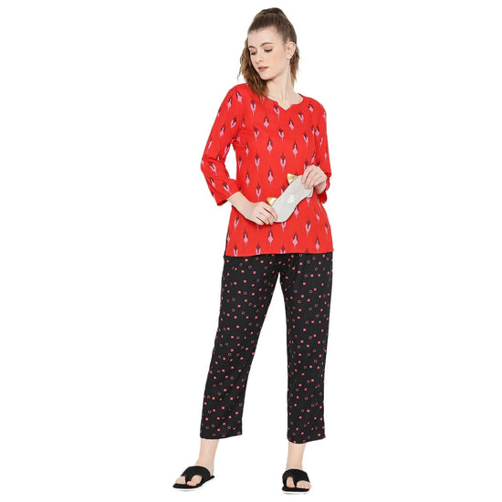 Smarty Pants Women's Cotton Aztec & Geometric Print Night Suit-SMNSP-816A-S