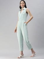 Women's Green Solid Jumpsuit-AE-10000-Seagreen