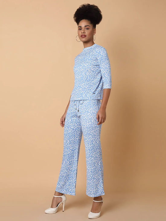 Women Blue Abstract Tracksuit-AF-1976-Blue