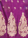 Purple Cotton Saree With Zari Borders-MA64BCT401190048