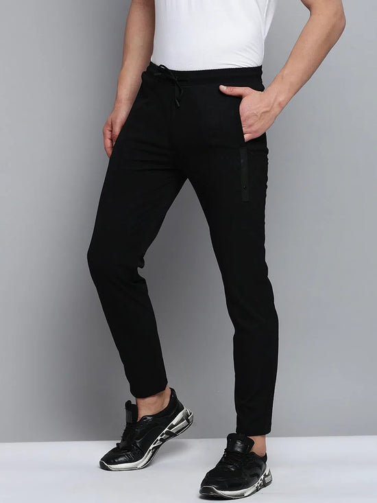 Men Black Solid Casual Jogger-WG-984-Black