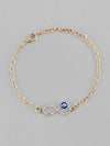 Gold Plated Evil Eye Charm Bracelet-VOJ130