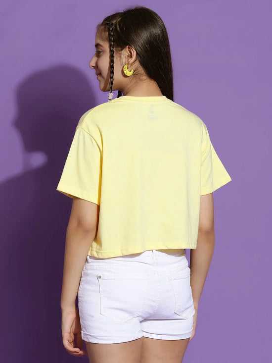 Lil Tomatoes Girls Cotton Crop Top-GGT-S24-1483_LEMON_28