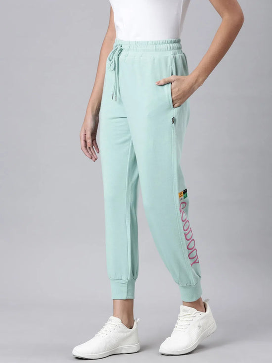 Women Sea Green Solid Track Pant-AF-1812-Seagreen