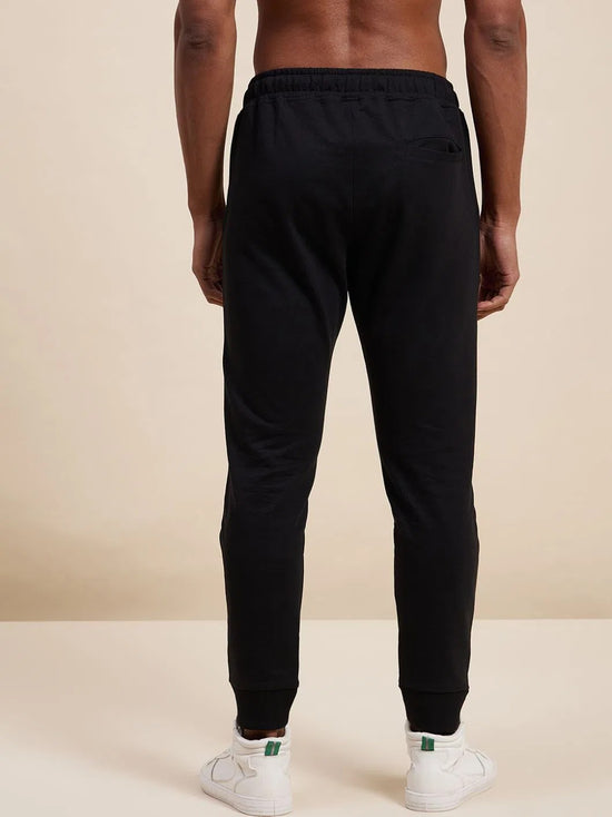 Men's Black MASCLN Puff Print Joggers