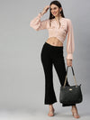 Women's Peach Solid Crop Tops-AE-10310-Peach