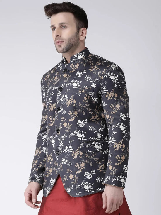 Hangup Men Standard Printed Men Formalwear-D1045ButtonBlazer