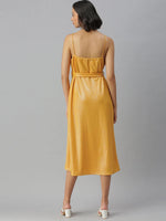 Women's Yellow Solid Sheath Dress-AE-9880-Yellow